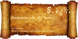 Bedekovich Ákos névjegykártya