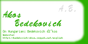 akos bedekovich business card